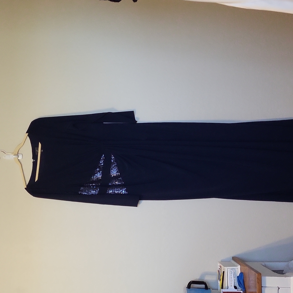 ADRIANNA PAPELL Evening Gown Women Dress Mid-night Navy Plus Size 18W